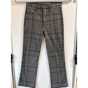 American Eagle size‎ 2 soft bootcut plaid black white pants